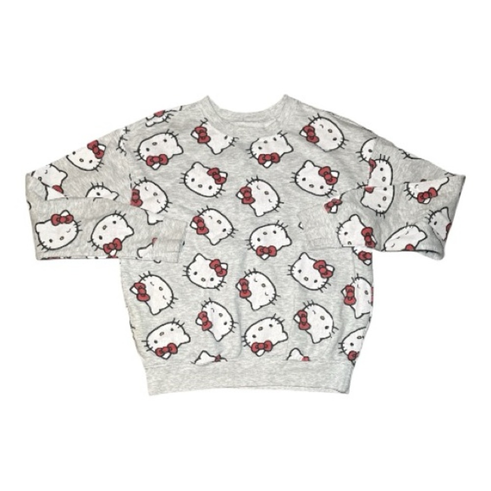 Hello Kitty Gray All Over Print Sweatshirt Small